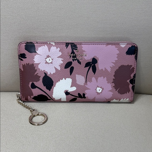 Kate Spade Floral Pink and Brown Wallet - Picture 1 of 6